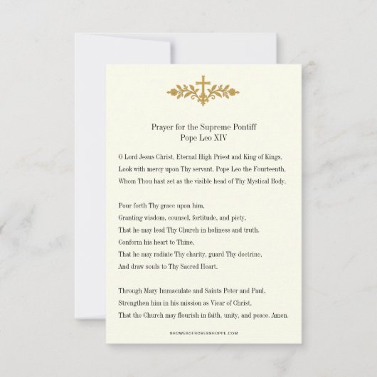 Gebed voor paus Leo XIV | heilig (Achterkant)
