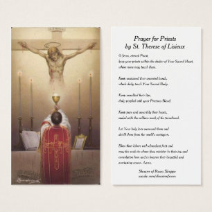Gebed voor priesters van de Heilige Stoel Therese Visitekaartjes