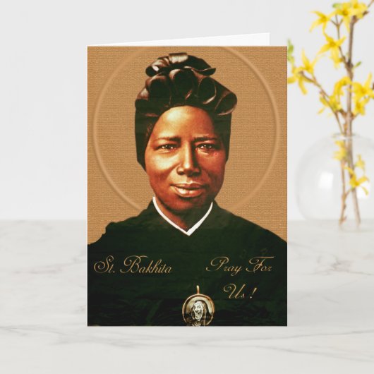 Gebed voor St. Bakhita Kaart (Gele Bloem)