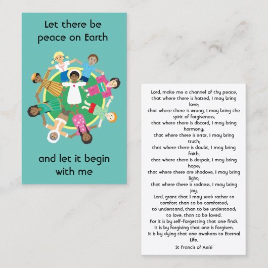 Gebed voor vrede - Franciscus kaart Visitekaartje (Voorkant / Achterkant)