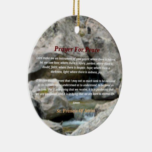gebed voor vrede keramisch ornament (Rechts)