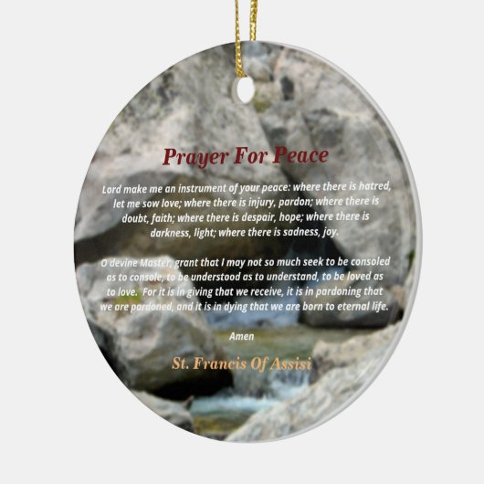 gebed voor vrede keramisch ornament (Links)