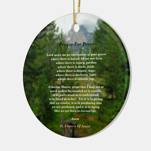 gebed voor vrede keramisch ornament (Links)