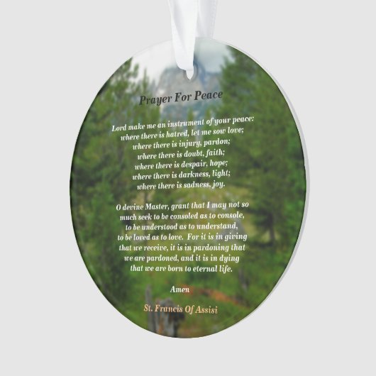 gebed voor vrede ornament (voorkant)