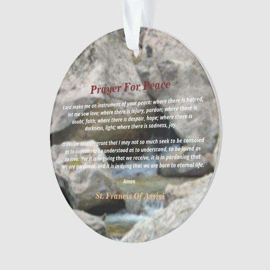 gebed voor vrede ornament (voorkant)