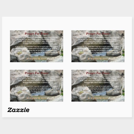 gebed voor vrede rechthoekige sticker (Vel)