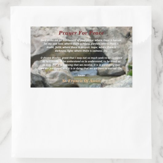 gebed voor vrede rechthoekige sticker (Tas)