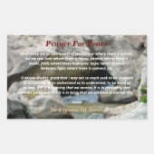 gebed voor vrede rechthoekige sticker (Voorkant)