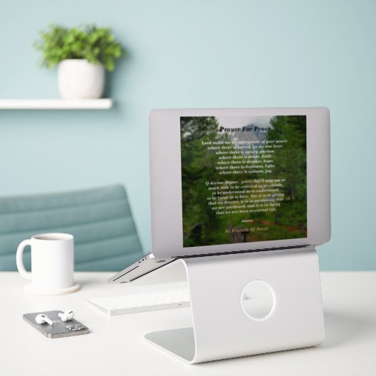 gebed voor vrede sticker (Laptop op bureau)