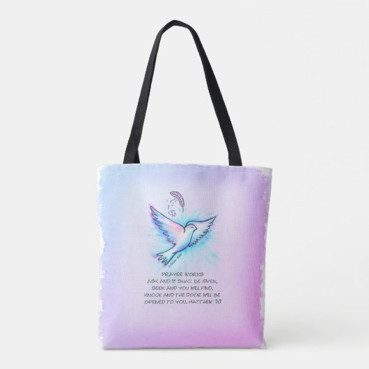 Gebed werkt Christelijke canvas tas (Achterkant)