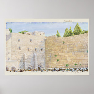 Gebed, Westelijke Muur KOTEL Jeruzalem Oude Stad K Poster