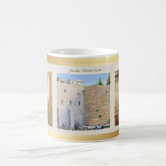 Gebed Westerne Muur KOTEL Jeruzalem David Oude Sta Koffiemok (Center)