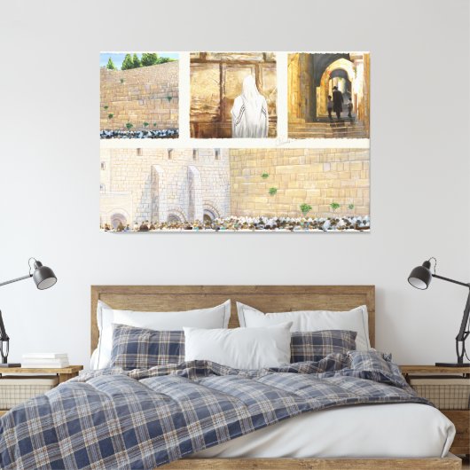 "Gebed" Westerne Muur KOTEL Jeruzalem Oude Stad Canvas Afdruk (Insitu (Slaapkamer))