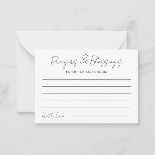 Gebed & zegeningen voor bruid en bruidegom bruilof notitiekaartje (Voorkant)
