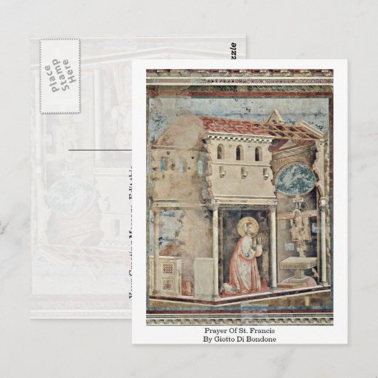 gebeden van sint-jansbrood door Giotto di Bondone Briefkaart (Voorkant / Achterkant)