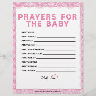 gebeden voor de Baby [luxekant [roze]] Briefhoofd