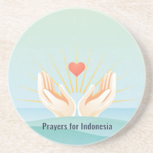 Gebeden voor Indonesië zandsteen onderzetter