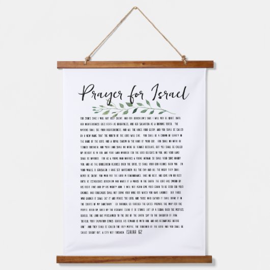 gebeden voor Israël Isaiah 62 Olive Leaf Greenery Hangend Wandkleed (Voorkant)