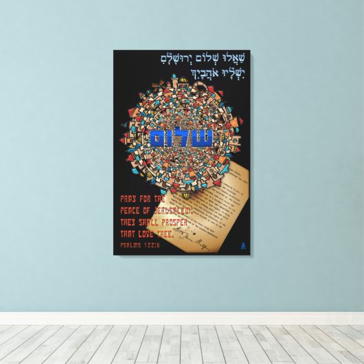 gebeden voor vrede in Jeruzalem Canvas Afdruk (Insitu (Houten vloer))