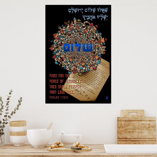 gebeden voor vrede in Jeruzalem Poster (Keuken)