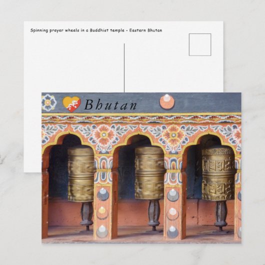 Gebeds wielen - Bhutan Briefkaart (Voorkant / Achterkant)