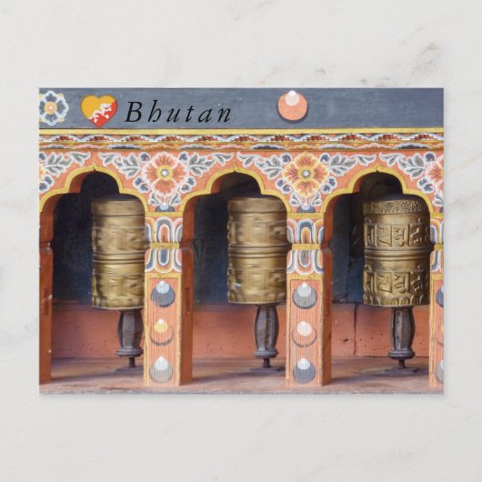 Gebeds wielen - Bhutan Briefkaart (Voorkant)