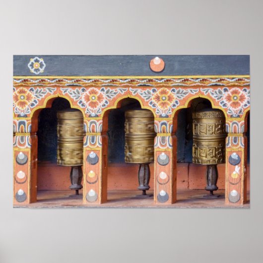 Gebeds wielen - Bhutan Poster (Voorkant)