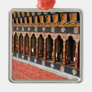 Gebeds wielen op het centrale plein in Thimphu Metalen Ornament