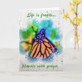 Gebedsaanmoediging Monarch Butterfly Kaart (Gele Bloem)