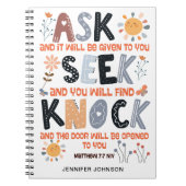 Gebedsdagboek bijbel Mattheüs 7:7 Notitieboek (Voorkant)