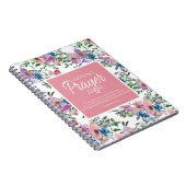 Gebedsdagboek Roze Paars Blauw Bloemmotief Wit Notitieboek (Rechterzijde)