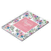 Gebedsdagboek Roze Paars Blauw Bloemmotief Wit Notitieboek (Linkerzijde)