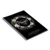 Gebedsdagboek Zwart Wit Roze Bloemen Notitieboek (Rechterzijde)