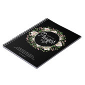 Gebedsdagboek Zwart Wit Roze Bloemen Notitieboek (Linkerzijde)