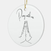 Gebedshanden, bid met mij keramisch ornament (Links)