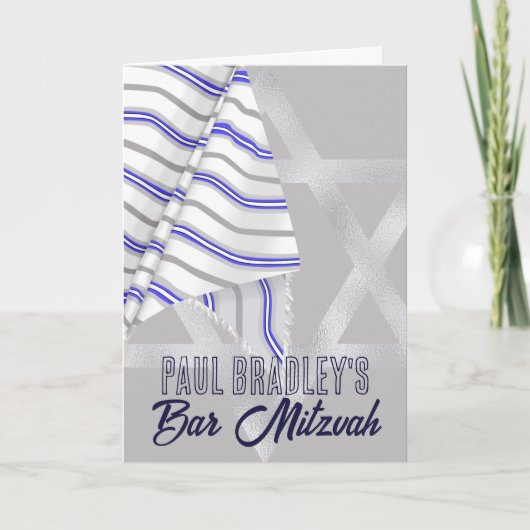 Gebedsjaal Tallit Blauw Zilveren Ster van David (Voorkant)