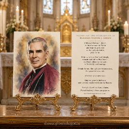 Gebedskaart met voorspraak van Zalige Fulton Sheen Visitekaartje