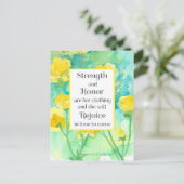 Gebedskaart Schriftuur Spreuken Gele Bloemen Briefkaart (Staand voorkant)