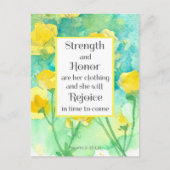 Gebedskaart Schriftuur Spreuken Gele Bloemen Briefkaart (Voorkant)