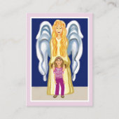 Gebedskaart van de beschermengel van het meisje visitekaartje (Voorkant)