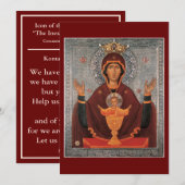 gebedskaart van Moeder van God-Onuitputtelijke Cha Feestdagenkaart (Voorkant / Achterkant)