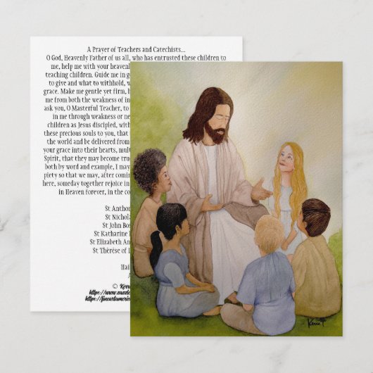 gebedskaart voor leerkrachten & catecheten notitiekaartje (Voorkant / Achterkant)