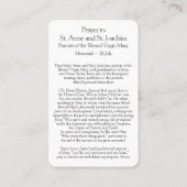 Gebedskaarten | St Anne, St Joachim & Mary Visitekaartje (Achterkant)