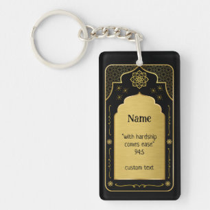 Gebedskleed Geschenk met Eigen Naam, Zwart Goud Is Sleutelhanger