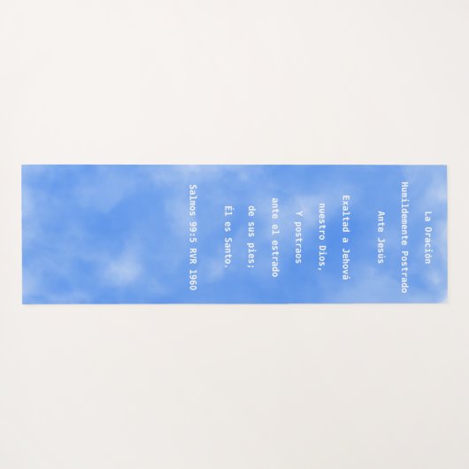 Gebedsmat, in het Engels & Spaans (voor & achter). Yogamat (Achterkant (horizontaal))