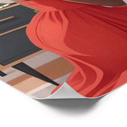 Gebedsmoeder 11" x 14" rijke rood-Oranje print (Hoek)