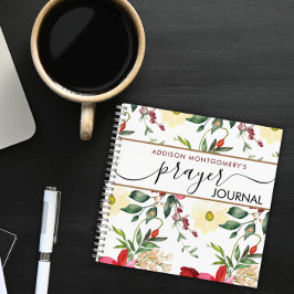 Gebedsschrift met bloempatroon spiraal notebook notitieboek