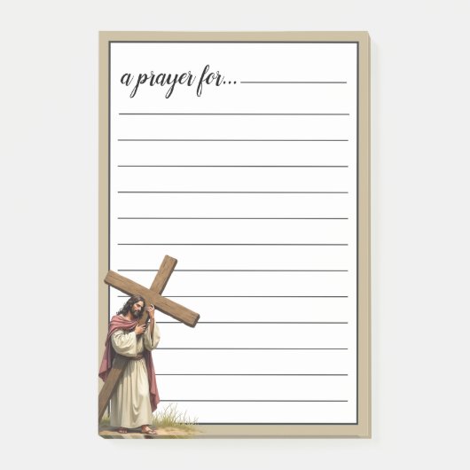 Gebedssticky notitie voor Jezus die het Kruis draa Post-it® Notes (Voorkant)