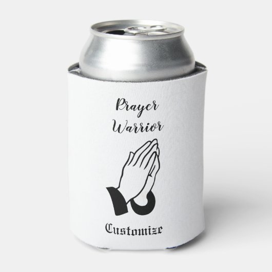 Gebedsstrijder biddende donder_baai blikjeskoeler (Blikje Voorkant)