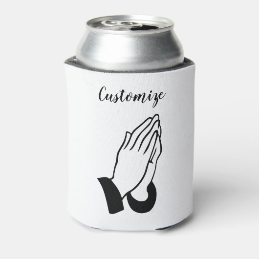 Gebedsstrijder biddende donder_baai blikjeskoeler (Blikje Achterkant)